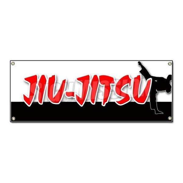 Signmission JIU-JITSU BANNER SIGN martial art karate self defense school lessons brazilian B-Jiu-Jitsu - main